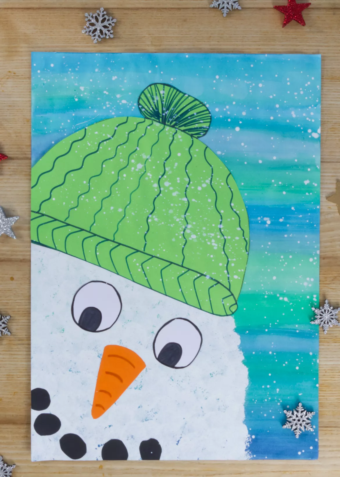 Bild in der Beschreibung des Unterrichtsmaterials Kunst Winter, 4 Projekte für die 1. und 2. Klasse, Grundschule, Materialpaket von Pinselpauker #3