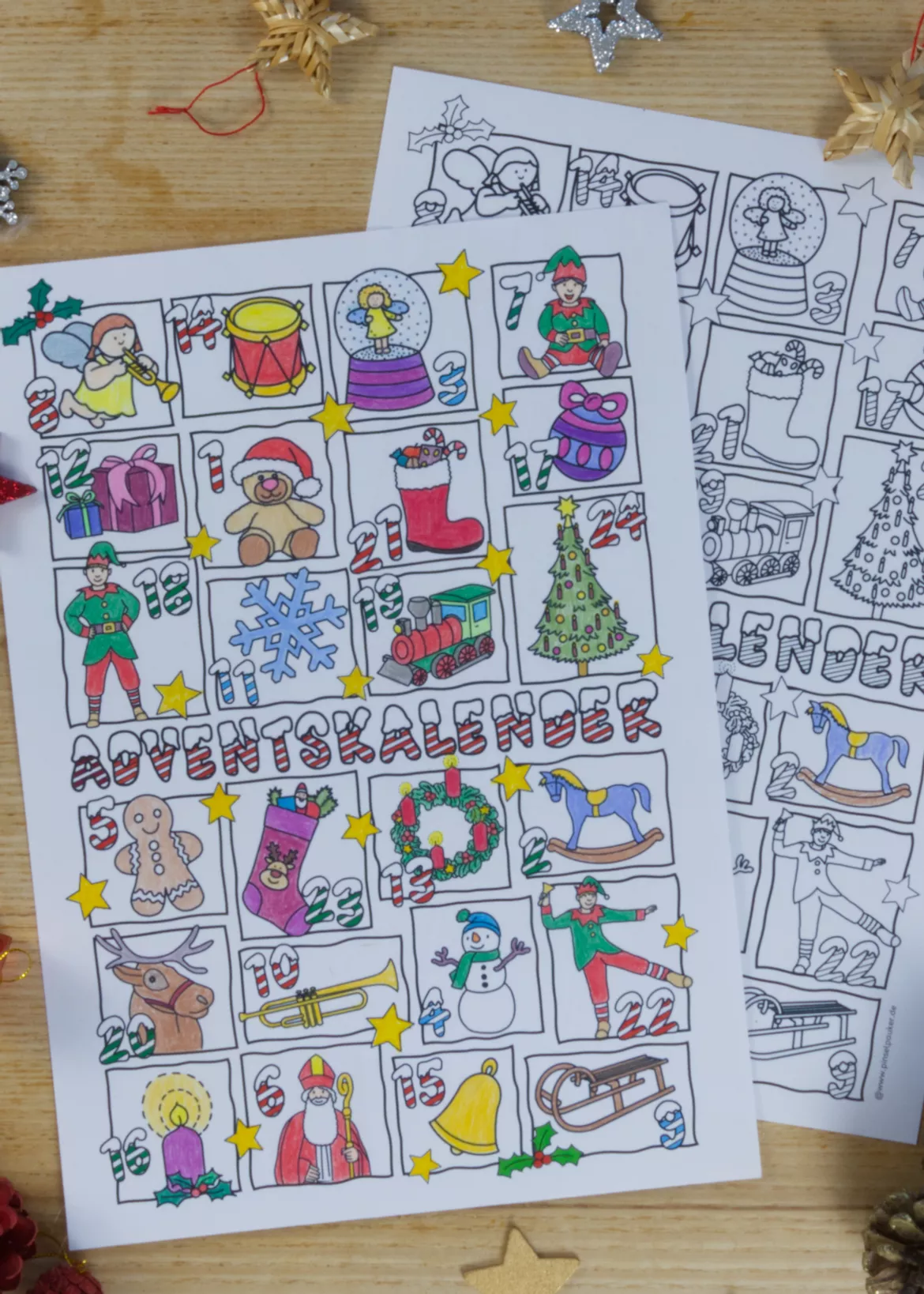 Bild in der Beschreibung des Unterrichtsmaterials Kunst Weihnachten für die 1. und 2. Klasse, Grundschule, Materialpaket von Pinselpauker #4