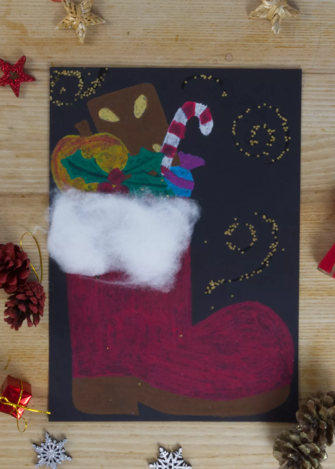 Bild in der Beschreibung des Unterrichtsmaterials Kunst Weihnachten für die 1. und 2. Klasse, Grundschule, Materialpaket von Pinselpauker #3