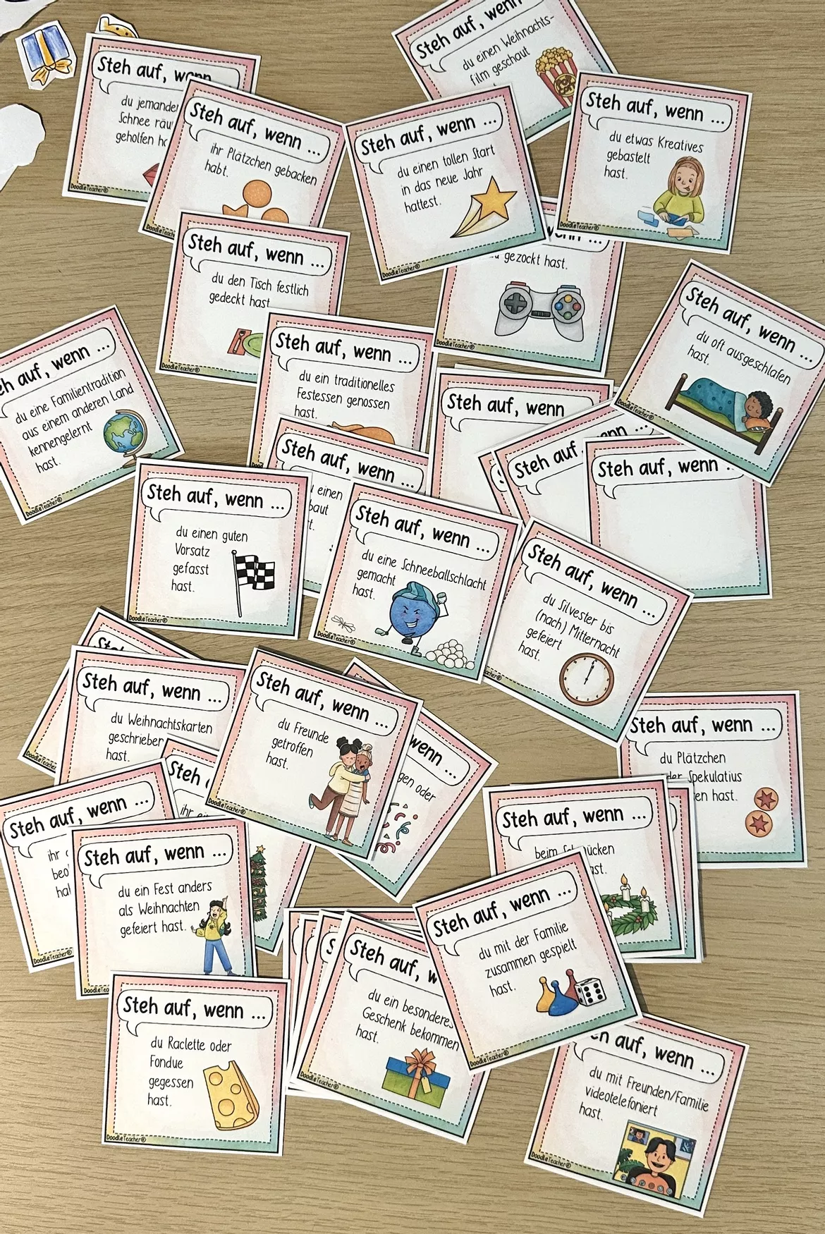 Bild in der Beschreibung des Unterrichtsmaterials Weihnachtsferien - "Steh auf, wenn du ..." Bewegungsspiel #rabattraketenzusalevester25 von Doodleteacher #1
