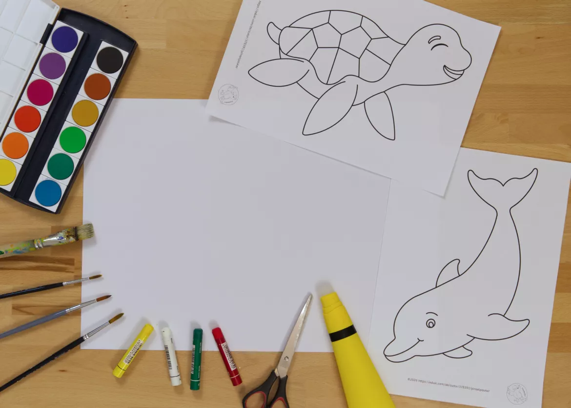 Bild in der Beschreibung des Unterrichtsmaterials Kunst Grundschule, Gefühle haben Farben, Gefühlstiere von Pinselpauker #1