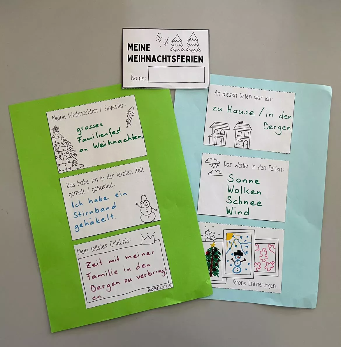 Bild in der Beschreibung des Unterrichtsmaterials Weihnachtsferien Leporello - Kreative Reflexion Neujahr von Doodleteacher #1