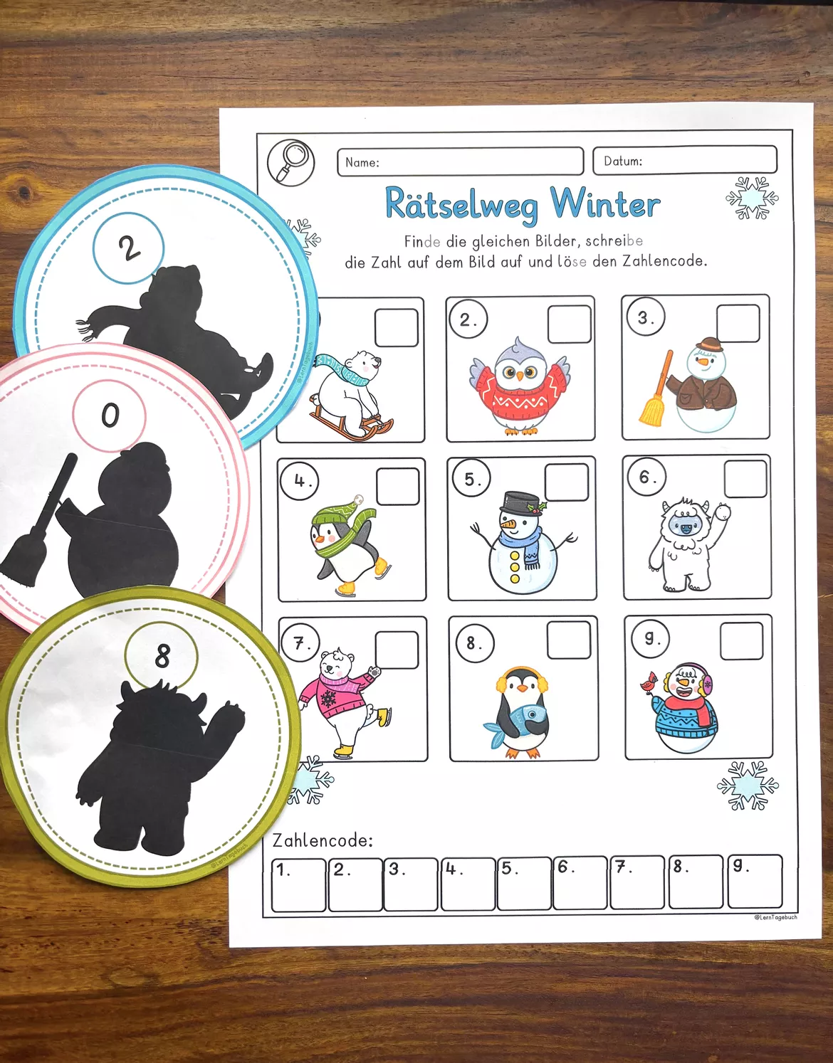 Bild in der Beschreibung des Unterrichtsmaterials Winter Lernweg für Nichtleser in der Vorschule, Klasse 1 und Förderschule. von LernTagebuch #1