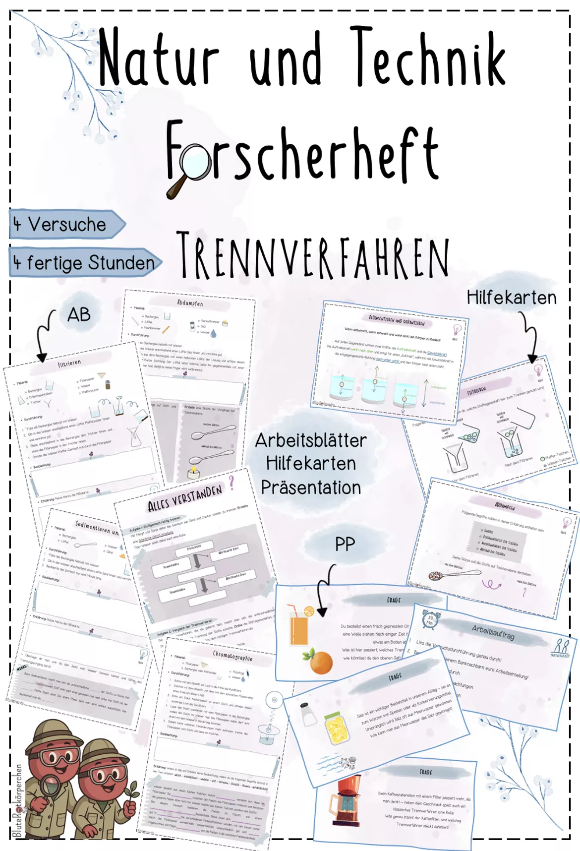 Bild in der Beschreibung des Unterrichtsmaterials Trennverfahren Forscherheft | Experimente Natur und Technik 5 von BluteRotkörperchen #1