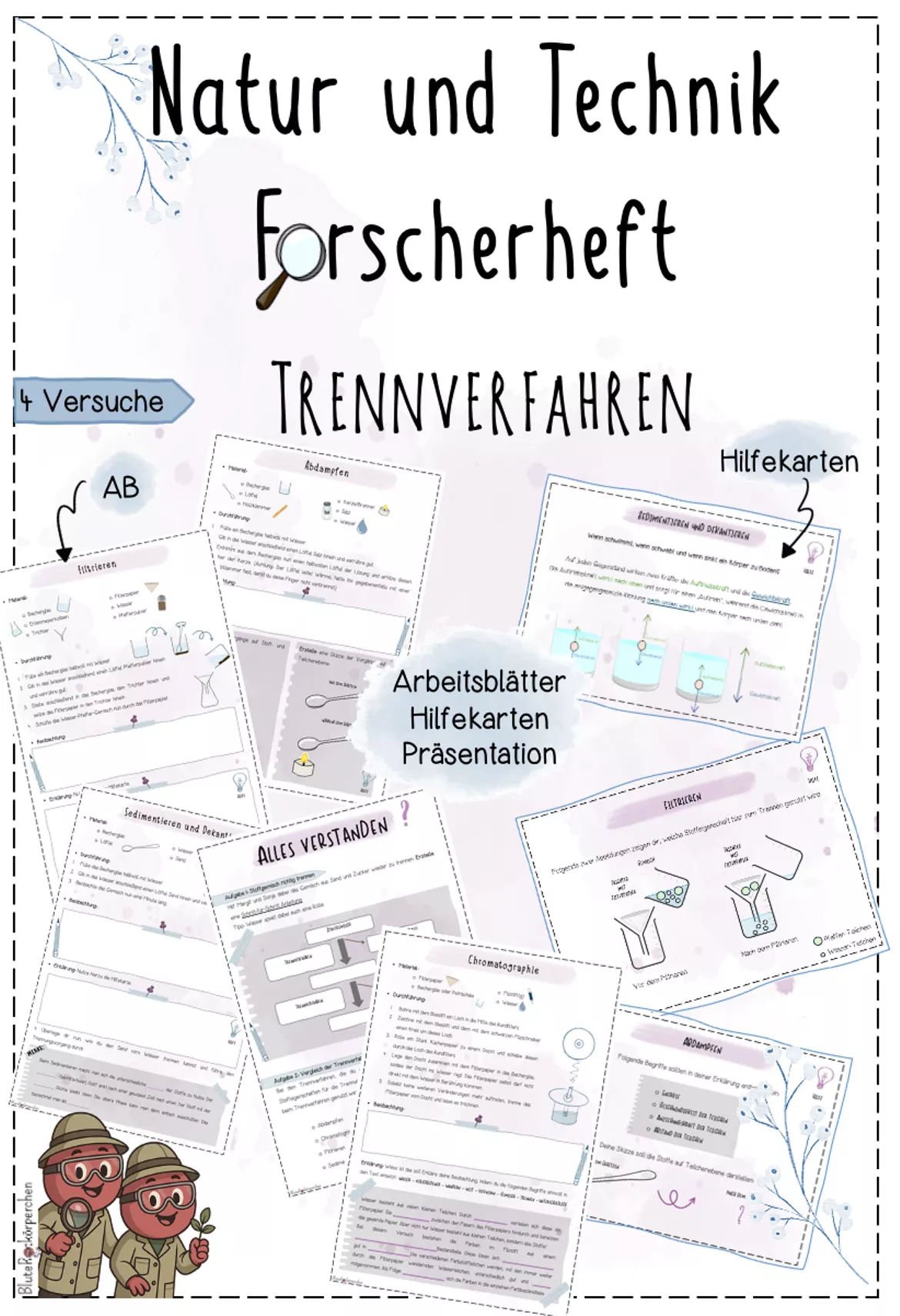 Bild in der Beschreibung des Unterrichtsmaterials Stoffeigenschaften & Stoffgemische Forscherheft | Experimente Natur und Technik 5 von BluteRotkörperchen #1