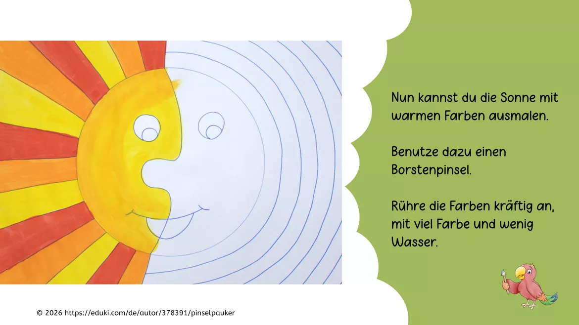 Bild in der Beschreibung des Unterrichtsmaterials Kunst Farbenlehre, Warme und kalte Farben, Grundschule von Pinselpauker #2