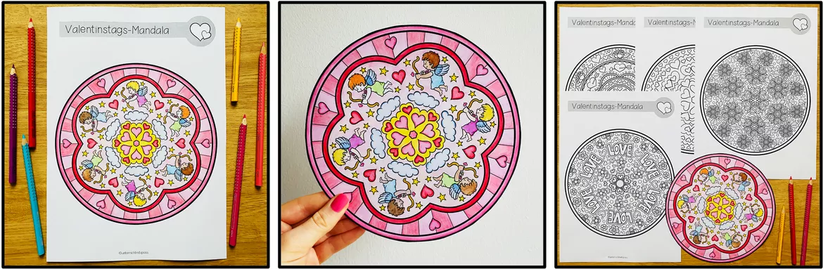 Bild in der Beschreibung des Unterrichtsmaterials Valentinstag – Mandalas & Ausmalbilder | 5 Malvorlagen zu Liebe & Herzen von Unterrichtmitspass #1