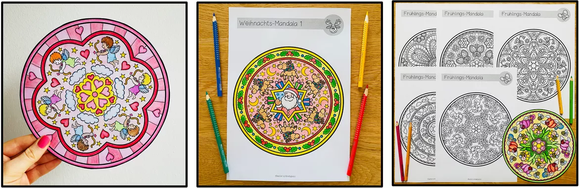 Bild in der Beschreibung des Unterrichtsmaterials Mandalas & Ausmalbilder durchs Jahr | Malvorlagen für Jahreszeiten, Feste & Freiarbeit von Unterrichtmitspass #2