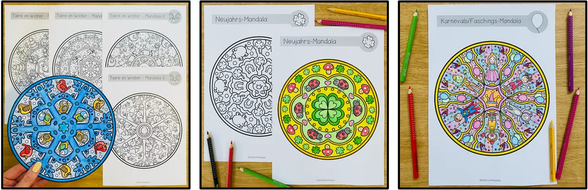 Bild in der Beschreibung des Unterrichtsmaterials Mandalas & Ausmalbilder durchs Jahr | Malvorlagen für Jahreszeiten, Feste & Freiarbeit von Unterrichtmitspass #1