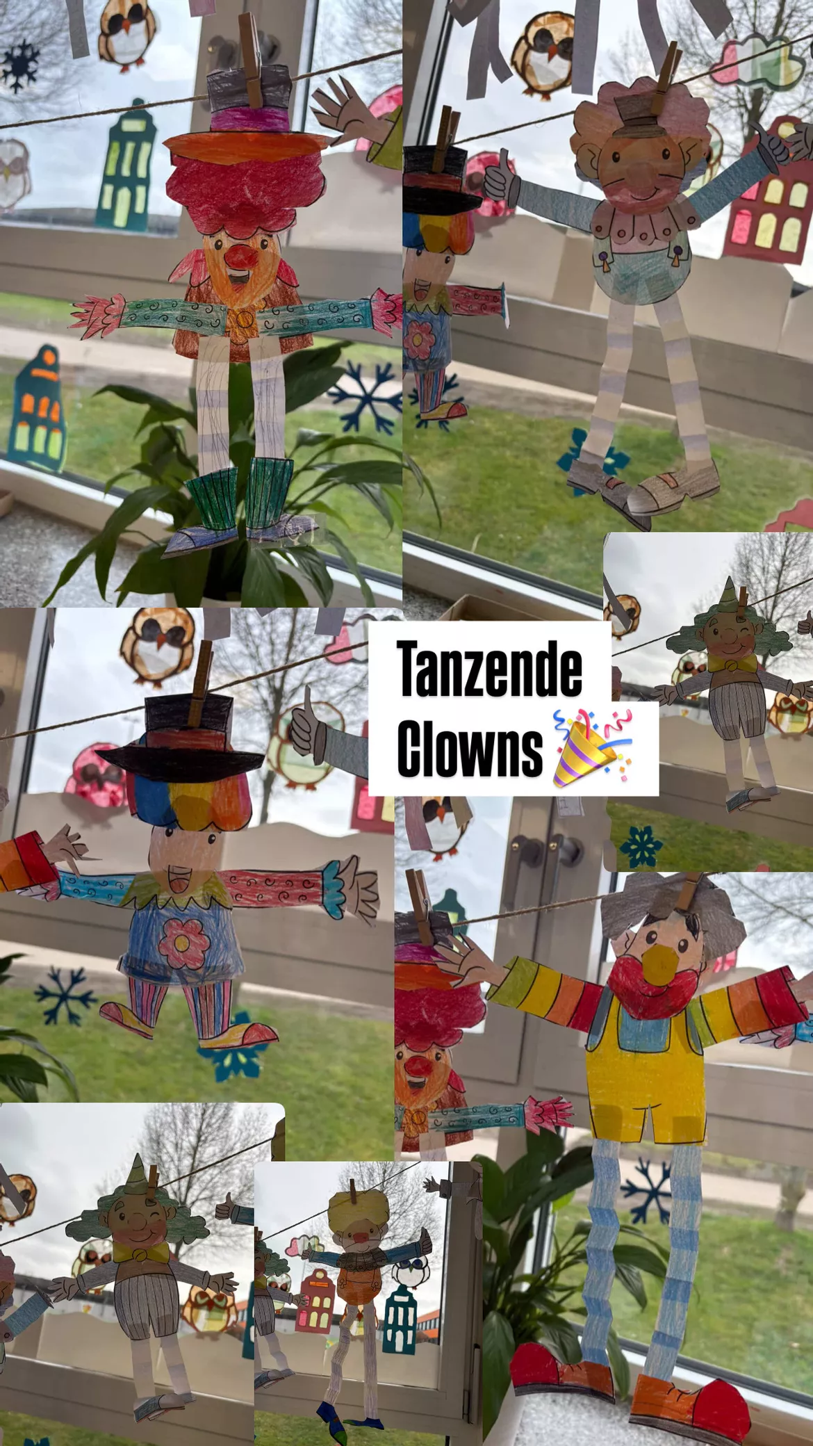 Bild in der Beschreibung des Unterrichtsmaterials Tanzende Clowns mit Wackelbeinen - 6 Versionen / Karneval & Fasching Kunst von Doodleteacher #3