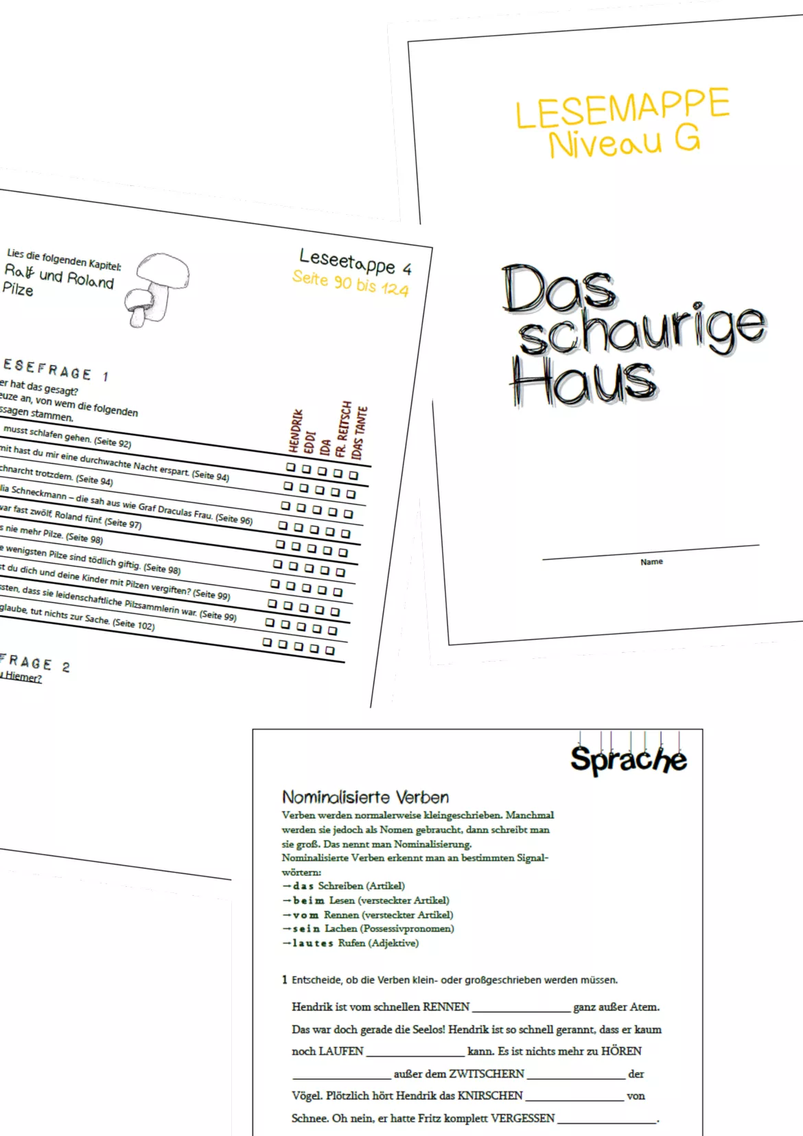 Bild in der Beschreibung des Unterrichtsmaterials GMS-PAKET Das schaurige Haus: Aufgaben zur Lektüre auf Niveau G/M/E (Gemeinschaftsschule) von Materialpaket #1