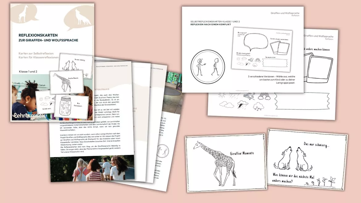 Bild in der Beschreibung des Unterrichtsmaterials Soziales Lernen mit der Giraffen- und Wolfssprache (Klasse 1 und 2) von Lehrerglück #7