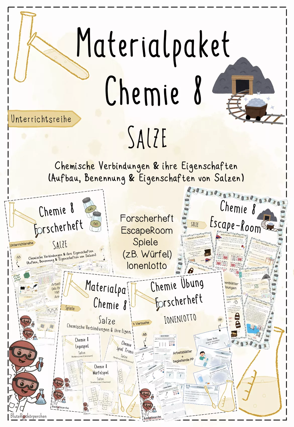 Bild in der Beschreibung des Unterrichtsmaterials Salze | Chemie 8 | komplette Unterrichtsreihe | 11 sofort einsetzbare Unterrichtsstunden | Forscherheft von BluteRotkörperchen #1