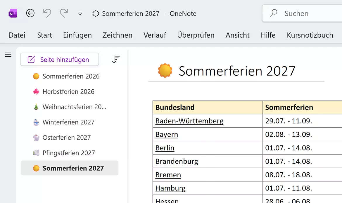 Bild in der Beschreibung des Unterrichtsmaterials Lehrerkalender 2026/2027 für OneNote: Vorlage als Download von Stefan Malter | Malter365.de #6
