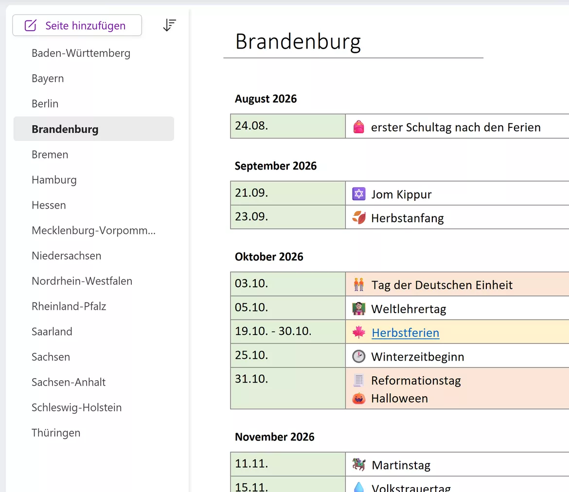 Bild in der Beschreibung des Unterrichtsmaterials Lehrerkalender 2026/2027 für OneNote: Vorlage als Download von Stefan Malter | Malter365.de #5