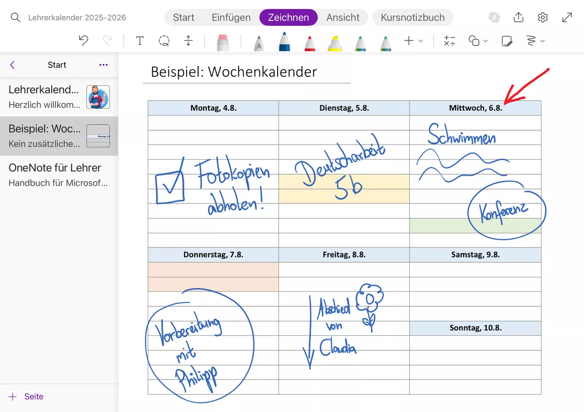 Bild in der Beschreibung des Unterrichtsmaterials Lehrerkalender 2026/2027 für OneNote: Vorlage als Download von Stefan Malter | Malter365.de #1