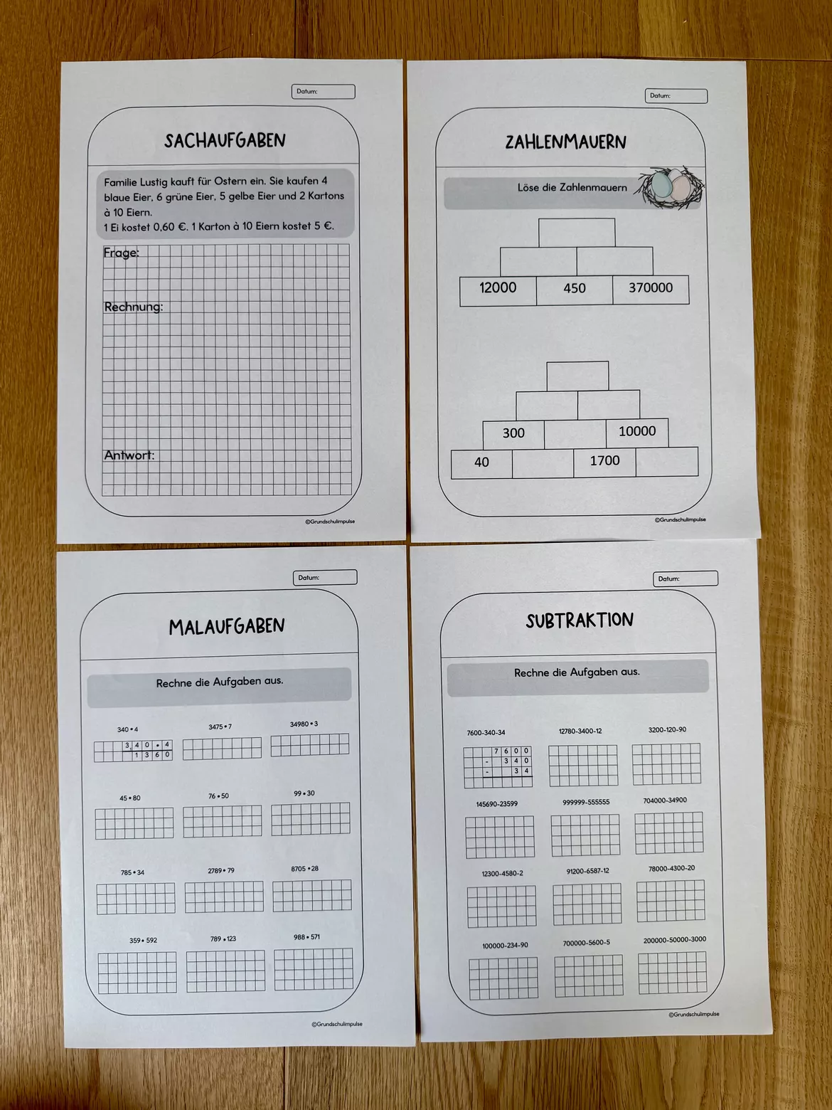 Bild in der Beschreibung des Unterrichtsmaterials Lerntheke Ostern - Klasse 3+4 (sw/bunt) von Grundschulimpulse #6