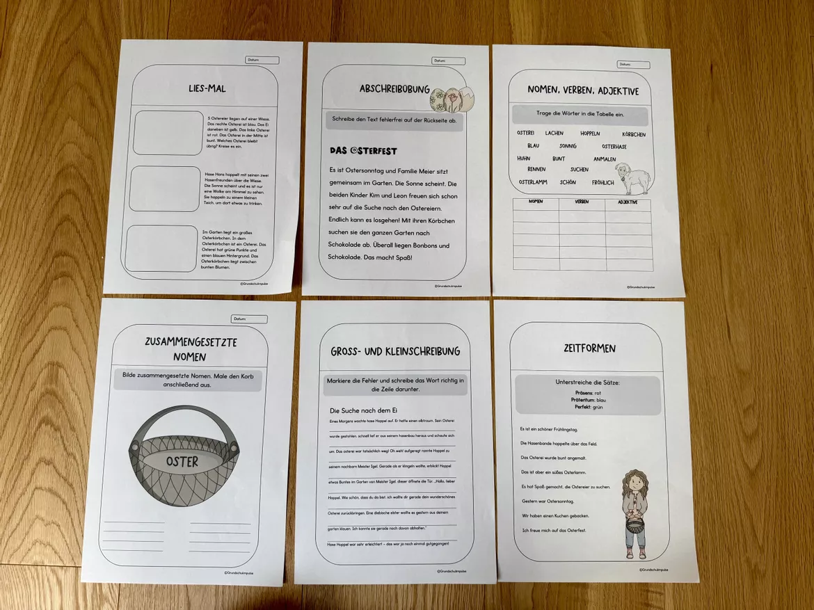 Bild in der Beschreibung des Unterrichtsmaterials Lerntheke Ostern - Klasse 3+4 (sw/bunt) von Grundschulimpulse #2