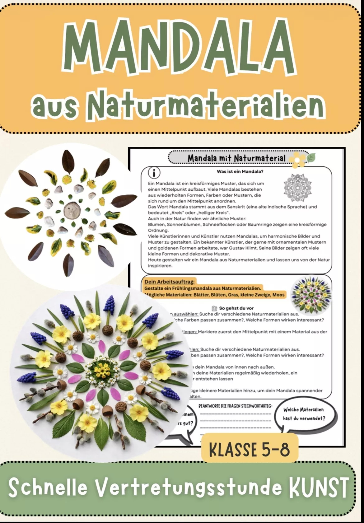 Bild in der Beschreibung des Unterrichtsmaterials Schnelle Vertretungsstunde Kunst: Frühlingsstadt nach Hundertwasser | Klasse 4–6 von Farbenflug #1