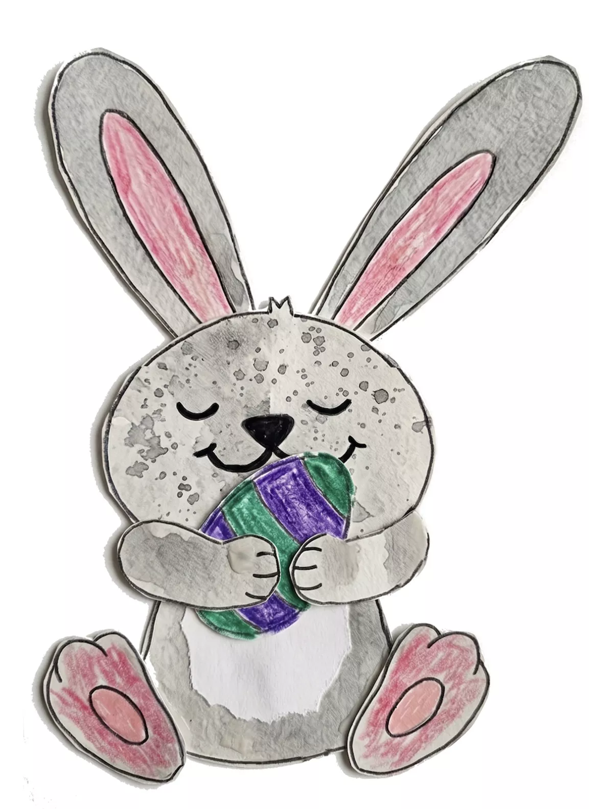 Bild in der Beschreibung des Unterrichtsmaterials Osterhasen basteln - Bastelvorlage Frühling / Ostern von Doodleteacher #2