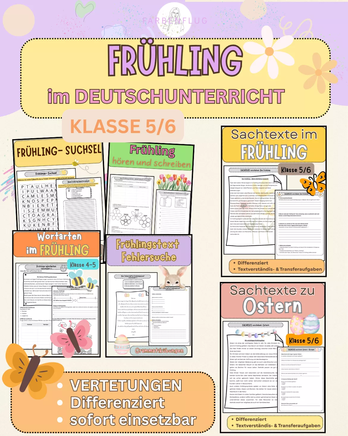 Bild in der Beschreibung des Unterrichtsmaterials Sachtext verbessern – Fehlersuche Frühling (Klasse 5–7) | Arbeitsblätter Deutsch von Farbenflug #1