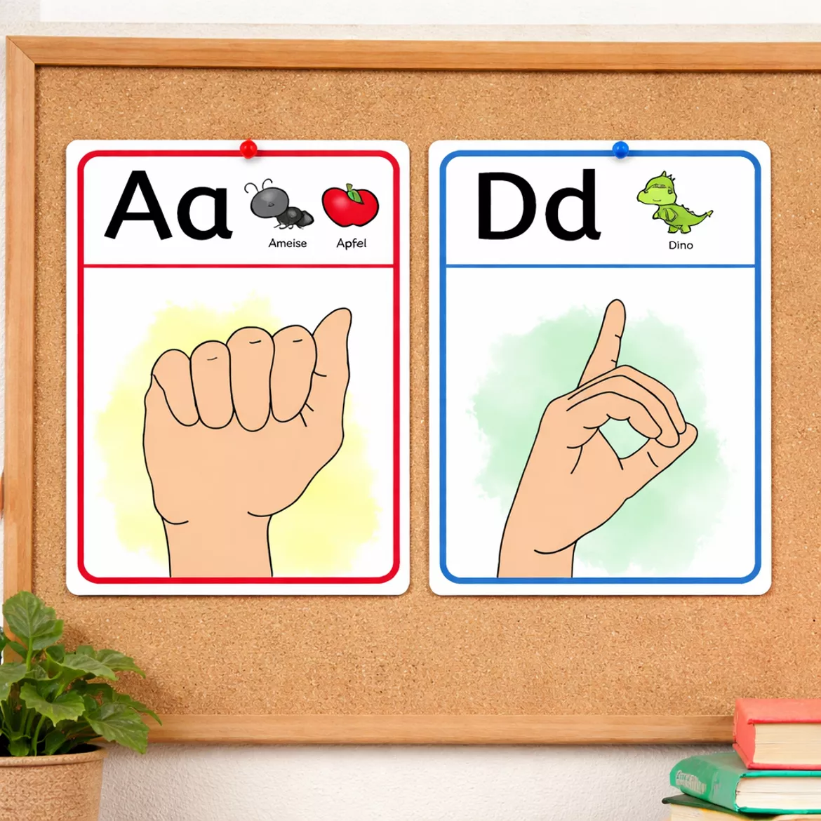 Bild in der Beschreibung des Unterrichtsmaterials Deutsches Fingeralphabet DGS A–Z – Bildkarten & Plakate inklusive Lautverbindungen | UK, DaZ & Anfangsunterricht von DieRelitante #1