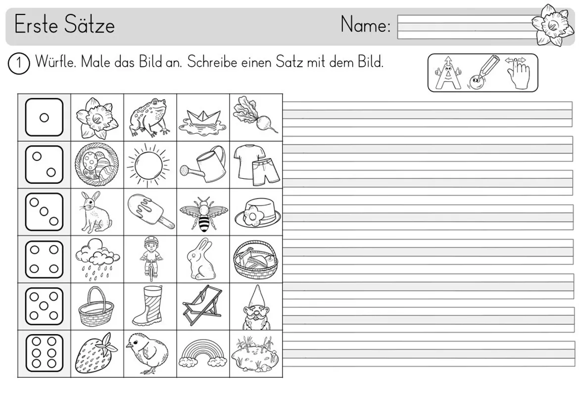 Bild in der Beschreibung des Unterrichtsmaterials Frühling - Erste Sätze Schreiben - Erstes Schreiben im Anfangsunterricht von Odd Bird & Company #3