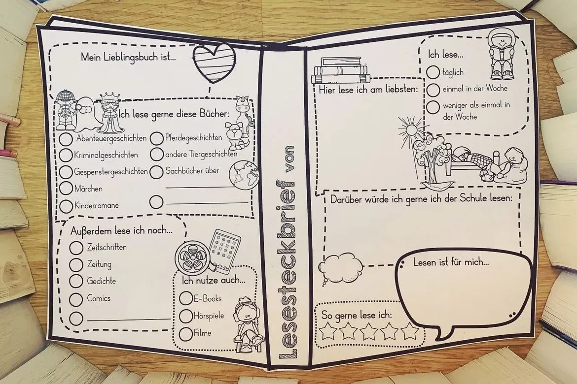 Bild in der Beschreibung des Unterrichtsmaterials Lesesteckbrief für die Reflexion von Leseerfahrungen von allerlei_fuer_die_schule #1