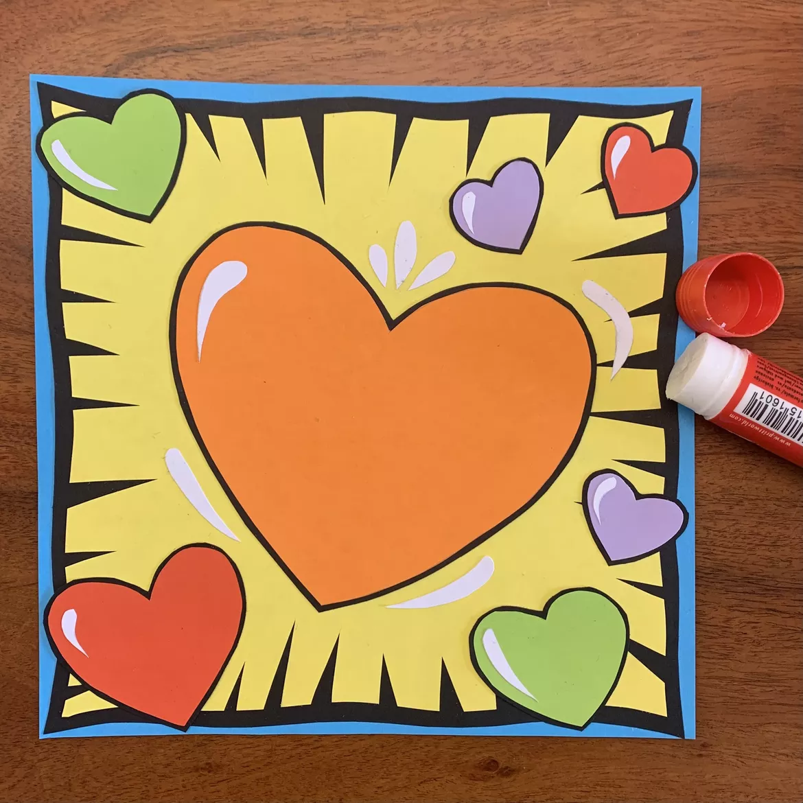 Bild in der Beschreibung des Unterrichtsmaterials Herzen - Kunstprojekt nach Burton Morris (Pop-Art zum Muttertag / Vatertag) von allerlei_fuer_die_schule #1