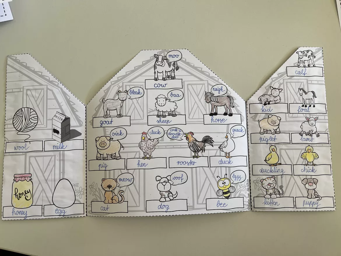 Bild in der Beschreibung des Unterrichtsmaterials Farm animals Unterrichtsreihe (animal babies, animal sounds, animal products) mit Bildkarten und Arbeitsblättern von allerlei_fuer_die_schule #2