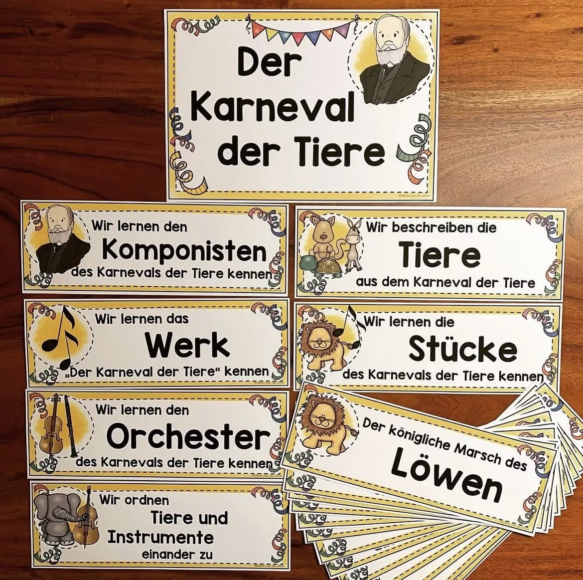 Bild in der Beschreibung des Unterrichtsmaterials Der Karneval der Tiere: Komplette Unterrichtsreihe Musik Grundschule (Klasse 1–4) – mit Flipbook, Arbeitsblättern, Werkhören & Instrumentenkunde von allerlei_fuer_die_schule #1