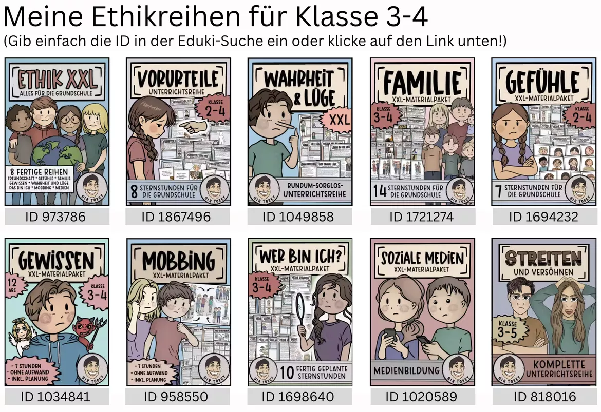 Bild in der Beschreibung des Unterrichtsmaterials Familie Ethik Klasse 3 von Sir Tobey - Ethik mit Klasse und alles zum Schulstart #1