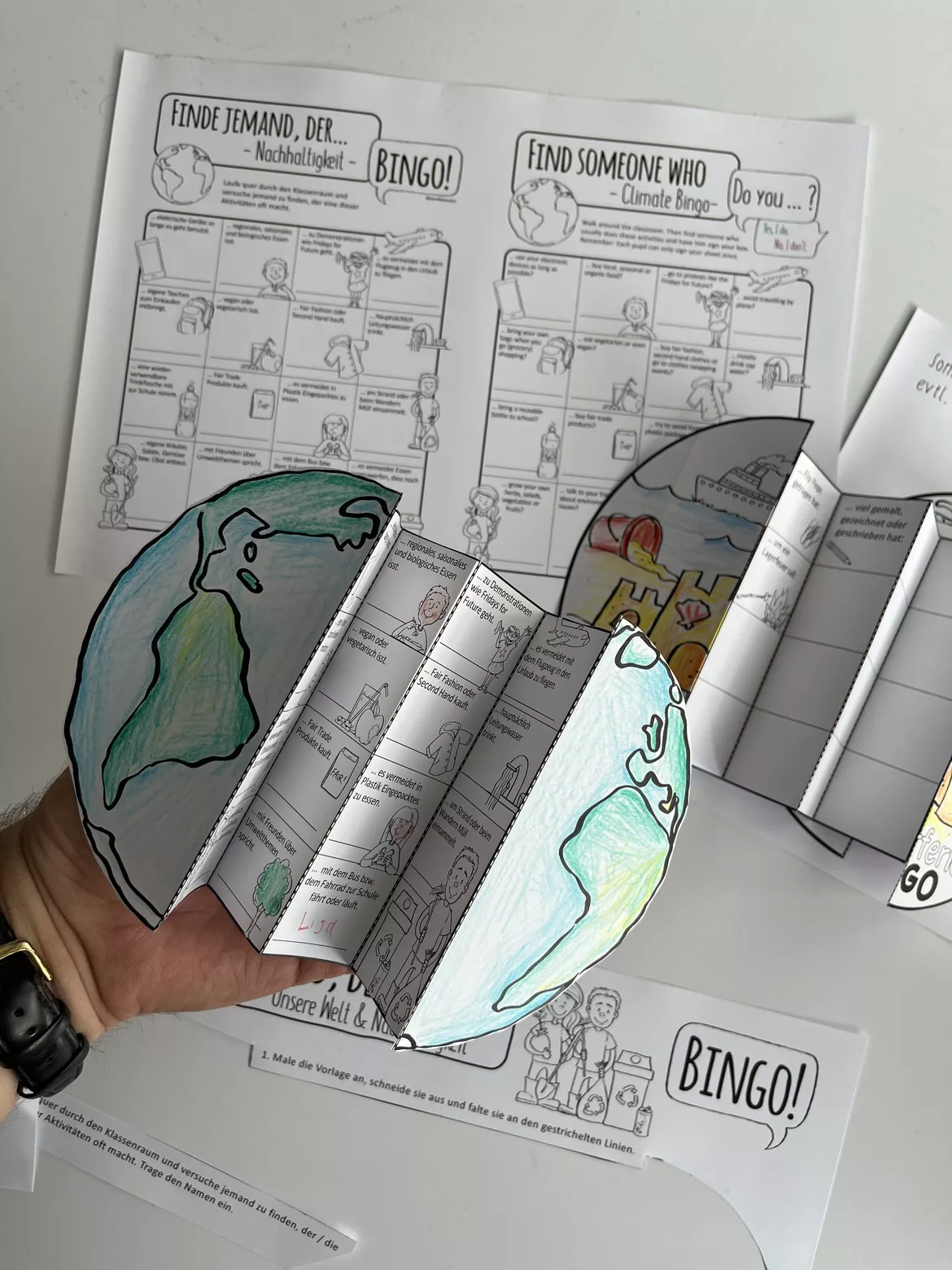 Bild in der Beschreibung des Unterrichtsmaterials Umwelt / Nachhaltigkeit / Umweltschutz - Bingos für die Schule #timeforclimateaction Klima Spiel von Doodleteacher #1