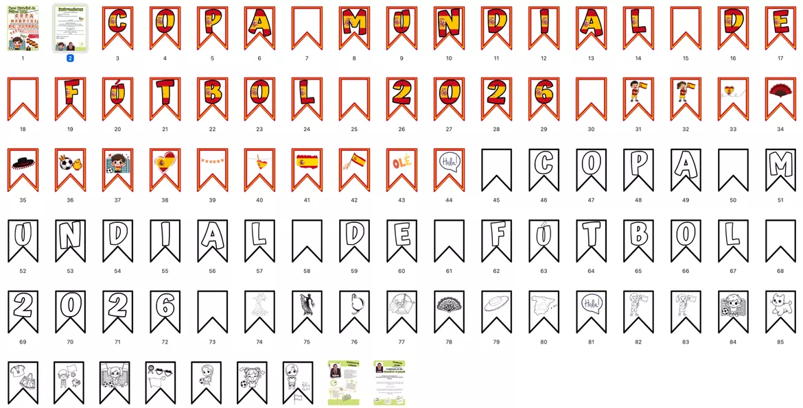 Bild in der Beschreibung des Unterrichtsmaterials Copa Mundial de Fútbol 2026 – Banderines España | Decoración para el aula y actividad para alumnos von Lernfitness #1