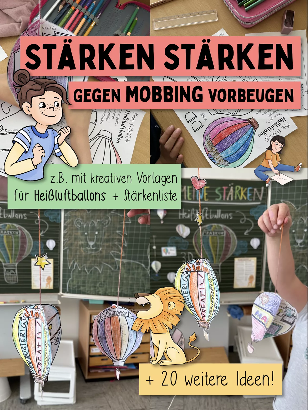 Bild in der Beschreibung des Unterrichtsmaterials Meine Stärken 🦁 - XXL Mutmacher Materialpaket "Stärken stärken" gegen Mobbing von Doodleteacher #2