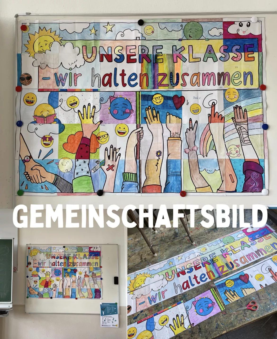 Bild in der Beschreibung des Unterrichtsmaterials Unsere Klasse - Kooperatives Poster / Gemeinschaftsbild soziales Miteinander Schulklasse Sozialtraining von Doodleteacher #2
