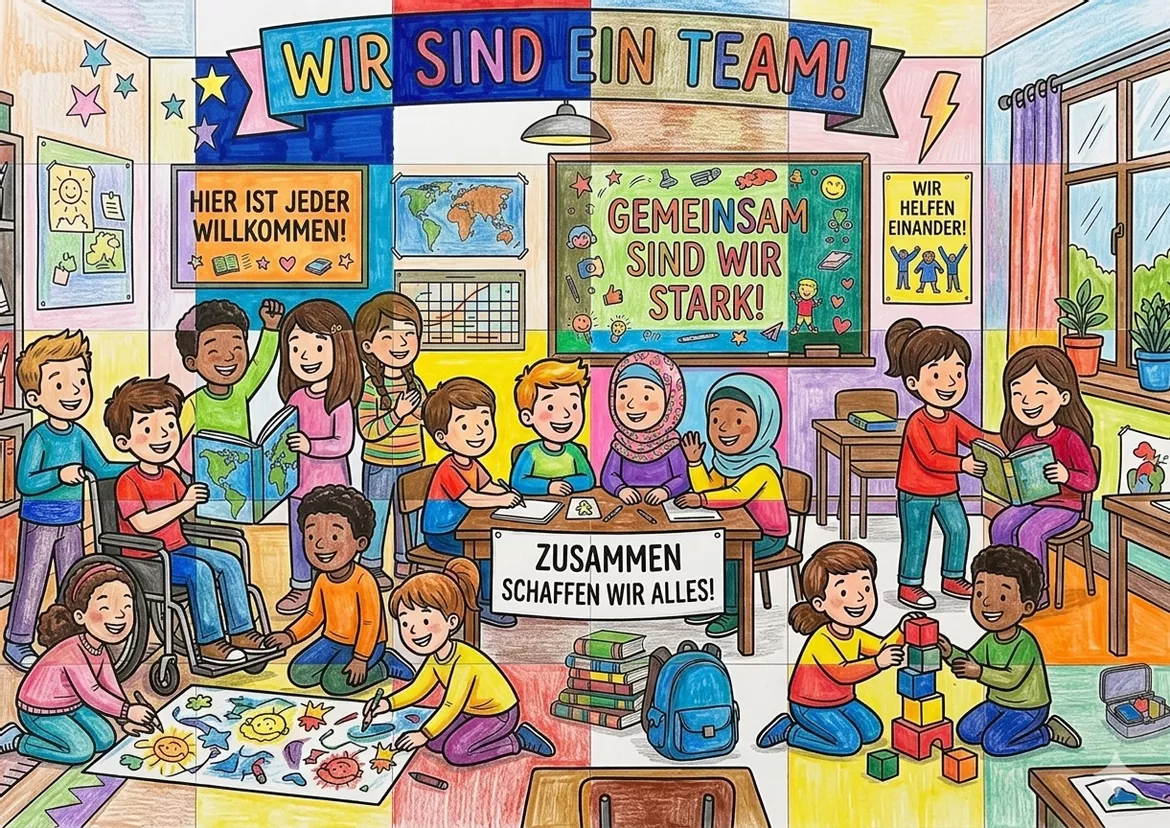 Bild in der Beschreibung des Unterrichtsmaterials Gemeinschaftsbild Wir sind ein Team! von moreTeacher #1