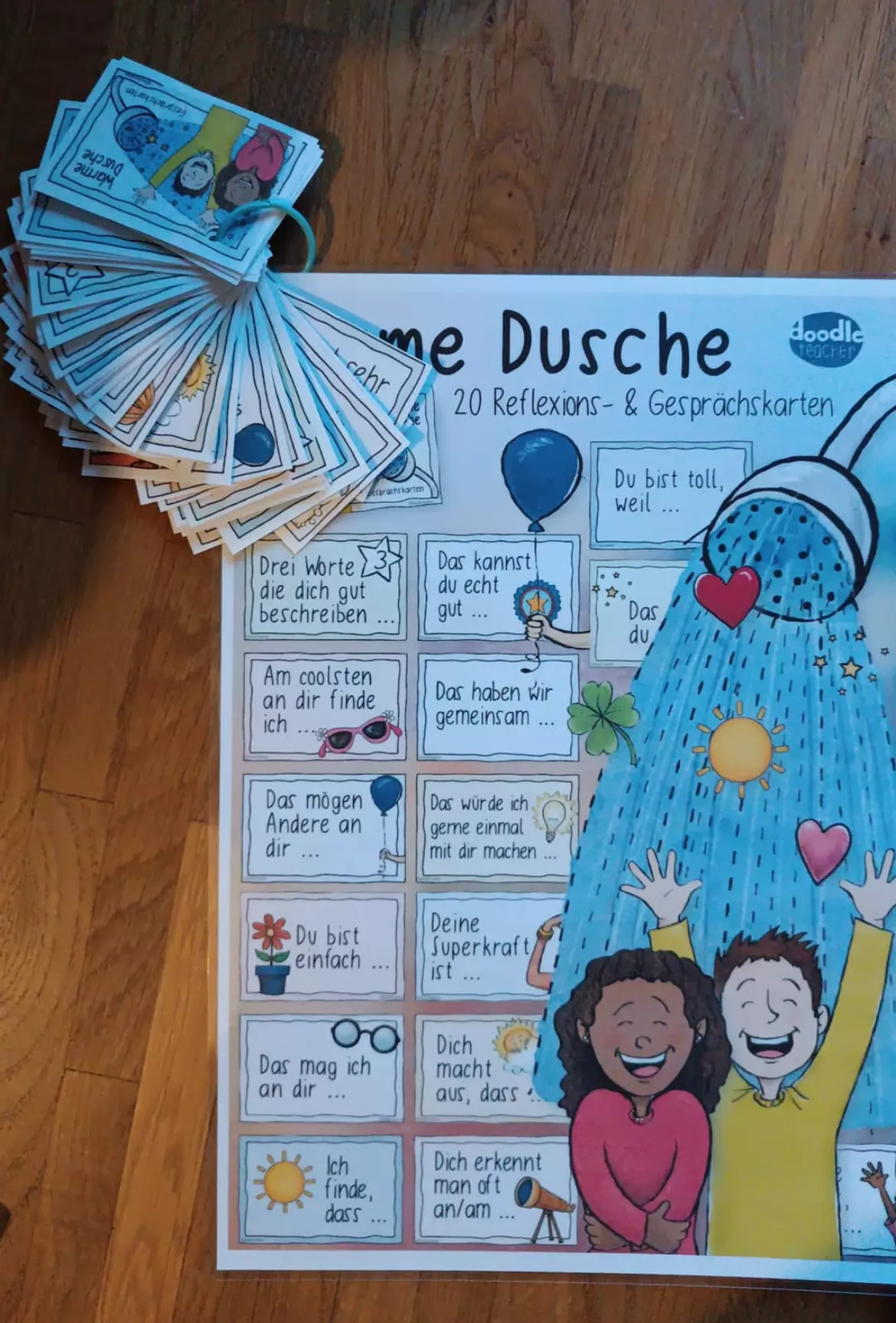 Bild in der Beschreibung des Unterrichtsmaterials Warme Dusche / Komplimente - Gesprächskarten / Ritual Wertschätzung Schulklasse Unterrichtsstörung von Doodleteacher #2