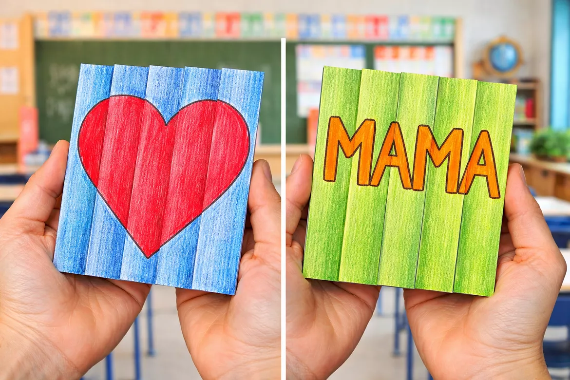 Bild in der Beschreibung des Unterrichtsmaterials Agamograph - Faltbilder - Muttertag/Vatertag - von CarosClass #1