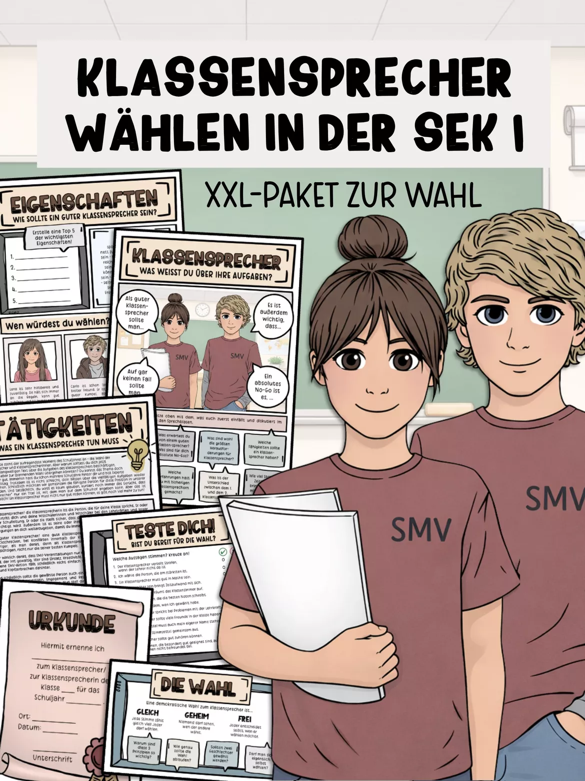 Bild in der Beschreibung des Unterrichtsmaterials Klassensprecher | Klassensprecherwahl | Unterrichtsmaterial Klasse 5-8 von Sir Tobey - Ethik mit Klasse #1