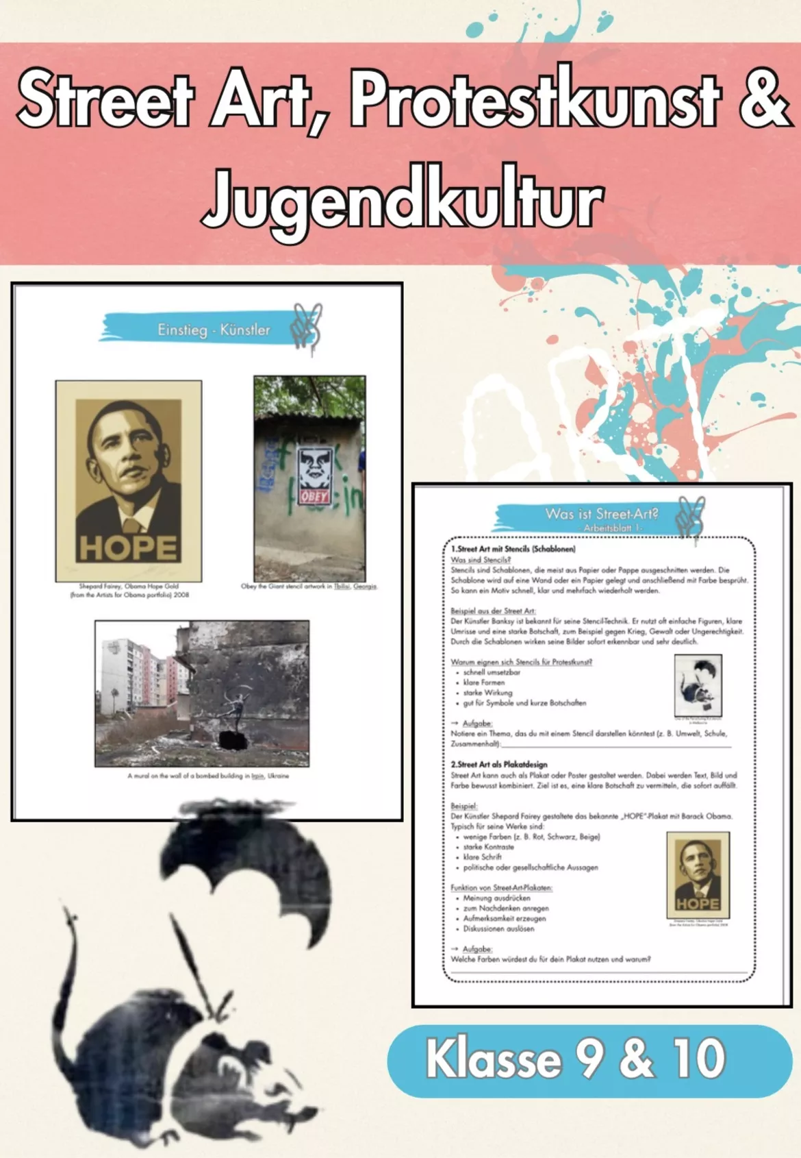 Bild in der Beschreibung des Unterrichtsmaterials Upcycling Kunstprojekt Klasse 9/10 – Nachhaltigkeit & Trash Art | differenziert von Farbenflug #1