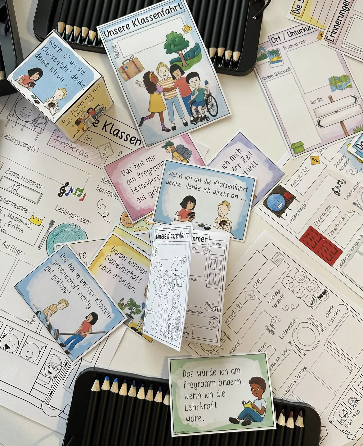 Bild in der Beschreibung des Unterrichtsmaterials Klassenfahrt / Reisetagebuch als Minibuch mit Sketchnotes von Doodleteacher #1