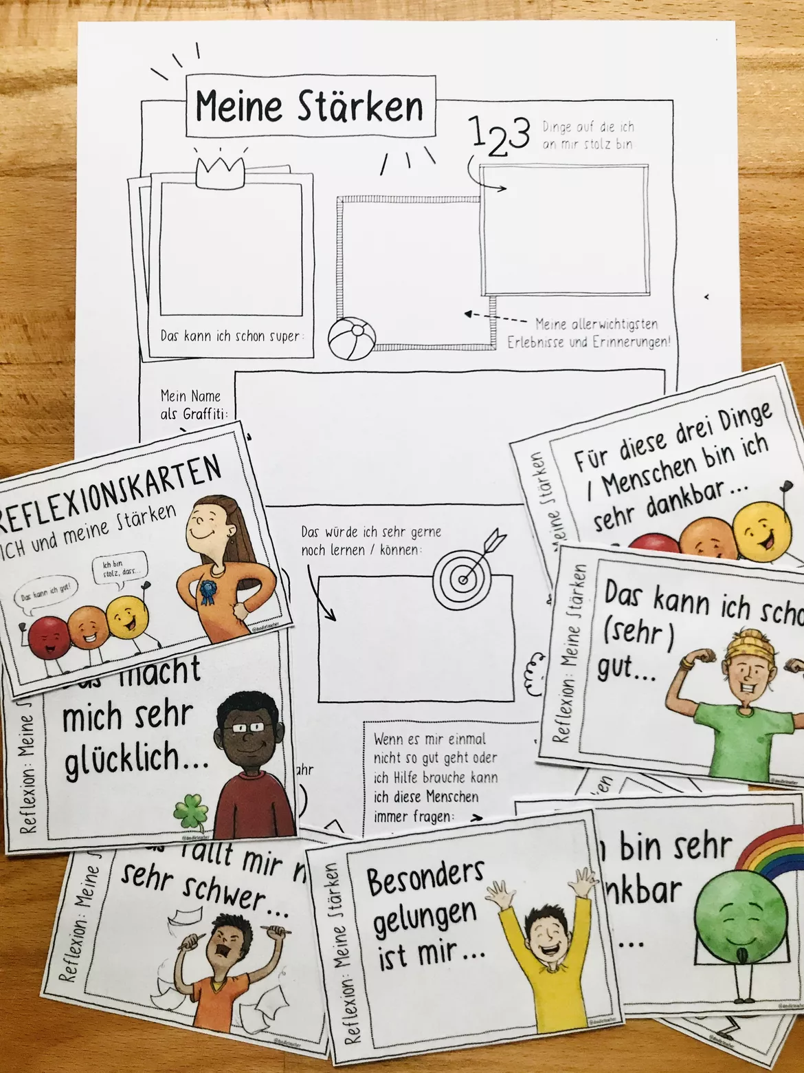 Bild in der Beschreibung des Unterrichtsmaterials Meine Stärken - Sketchnote Portfolio (Paket 2) / Sebstvertrauen auch: Ethik von Doodleteacher #2