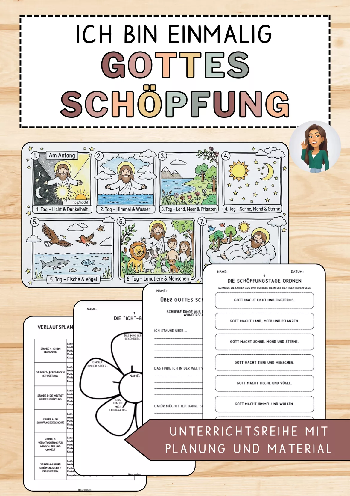 Bild in der Beschreibung des Unterrichtsmaterials Materialpaket: Ich bin einmalig – Gottes Schöpfungsgeschichte – Unterrichtsreihe mit Planung und Material für den Religionsunterricht von CarosClass #2