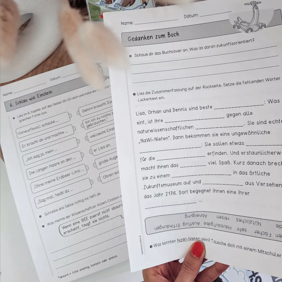 Bild in der Beschreibung des Unterrichtsmaterials Der fliegende Klassenscooter: Arbeitsblätter | Lesetagebuch "Welttag des Buches 2026" von Papillionis #1