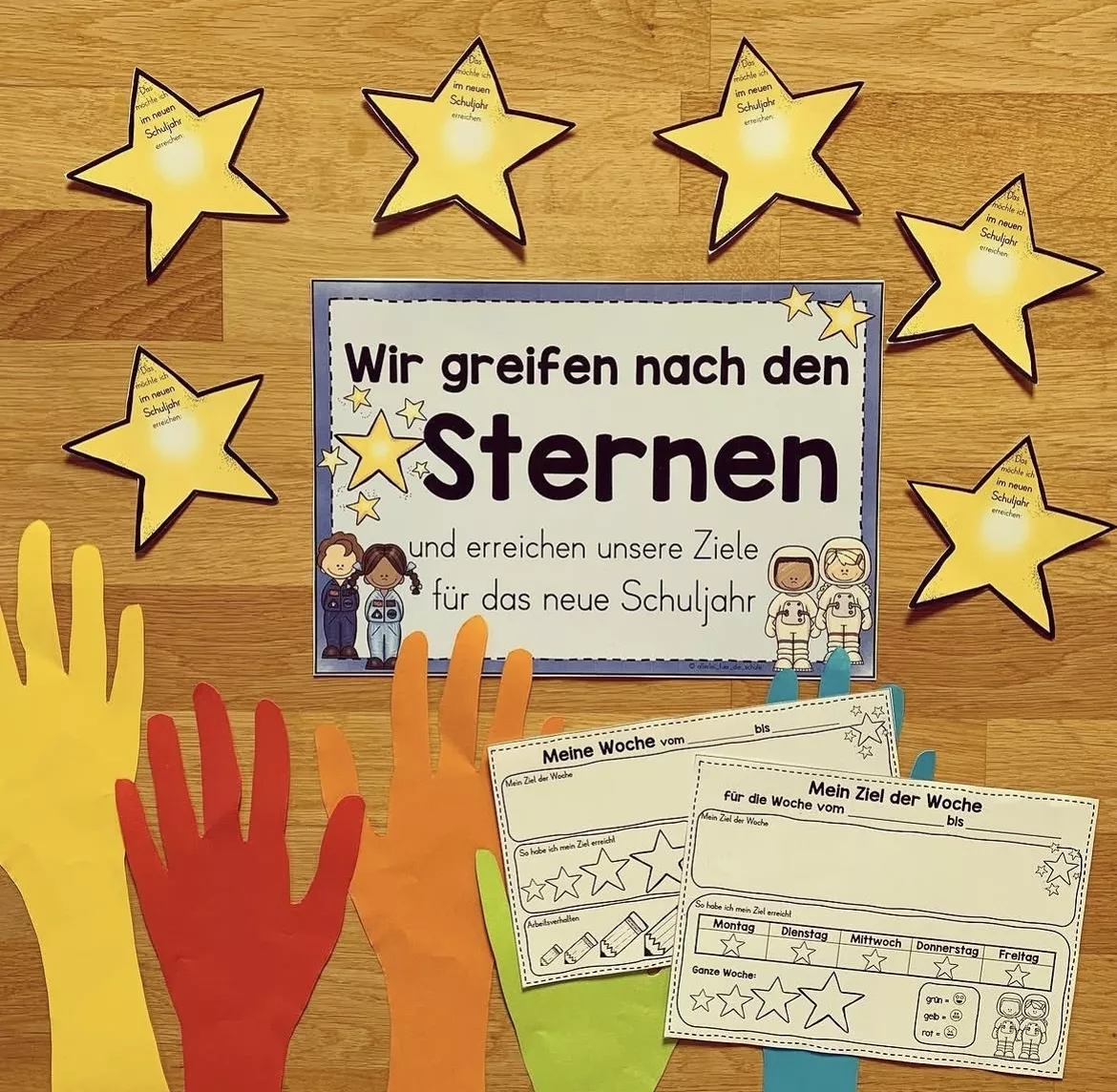 Bild in der Beschreibung des Unterrichtsmaterials Wir greifen nach den Sternen - Ziele setzen für das neue Schuljahr und als Ziel der Woche von allerlei_fuer_die_schule #1
