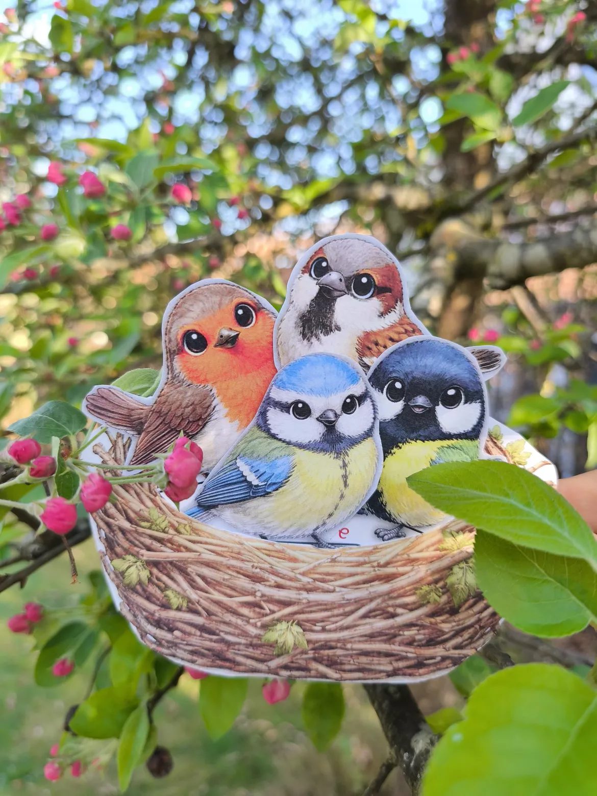 Bild in der Beschreibung des Unterrichtsmaterials Vögel im Garten Bastelvorlage – Sachunterricht & Kunst Grundschule Klasse 1–4 | DaZ Wortschatz | Nest & Sammelfiguren von Wolkenland.Graphics #1
