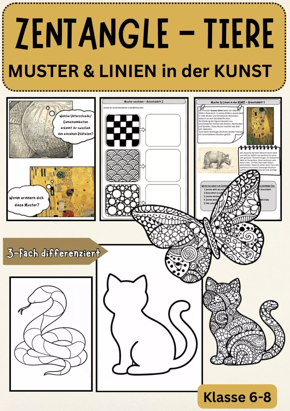 Bild in der Beschreibung des Unterrichtsmaterials OP Art im Kunstunterricht – Optische Täuschungen (Klasse 7/8) | Stationenarbeit & Projekt von Farbenflug #1