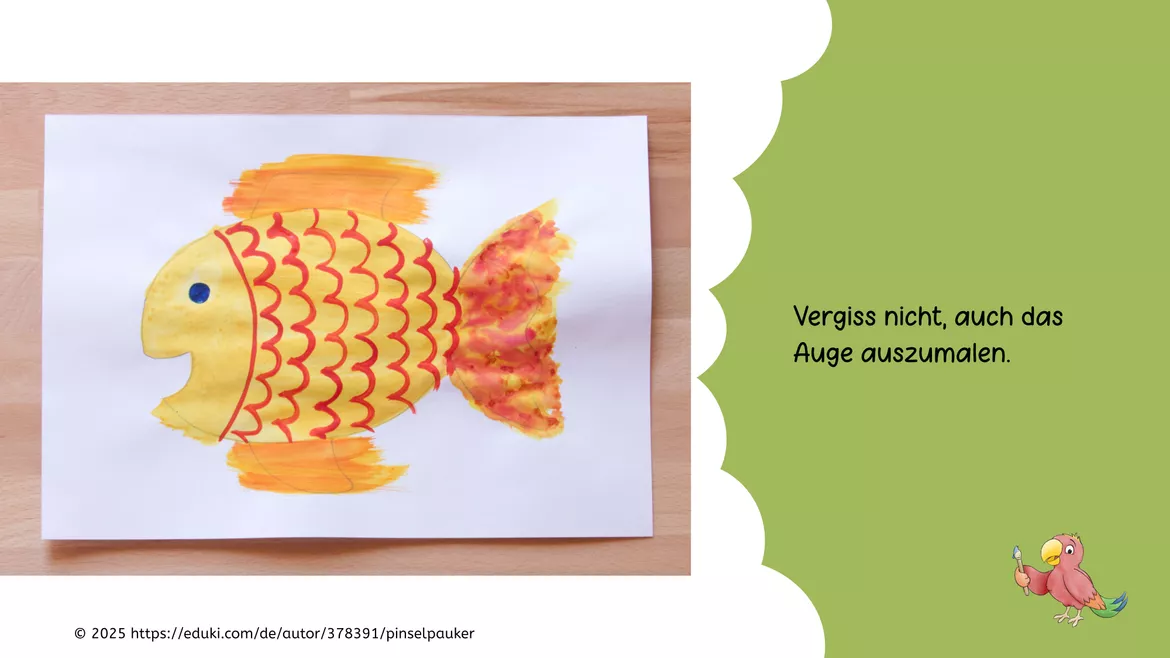 Bild in der Beschreibung des Unterrichtsmaterials Kunst Klasse 1, Mein Fisch mit Namen, Grundschule von Pinselpauker #2