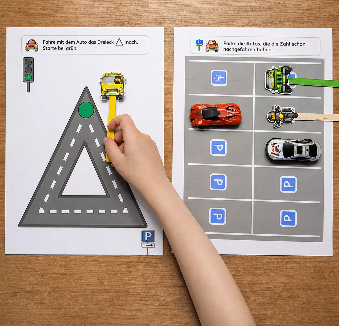 Bild in der Beschreibung des Unterrichtsmaterials Straßen Formen – Geometrische Formen nachspuren mit Autos | Feinmotorik & visuelle Wahrnehmung fördern von DieRelitante #1